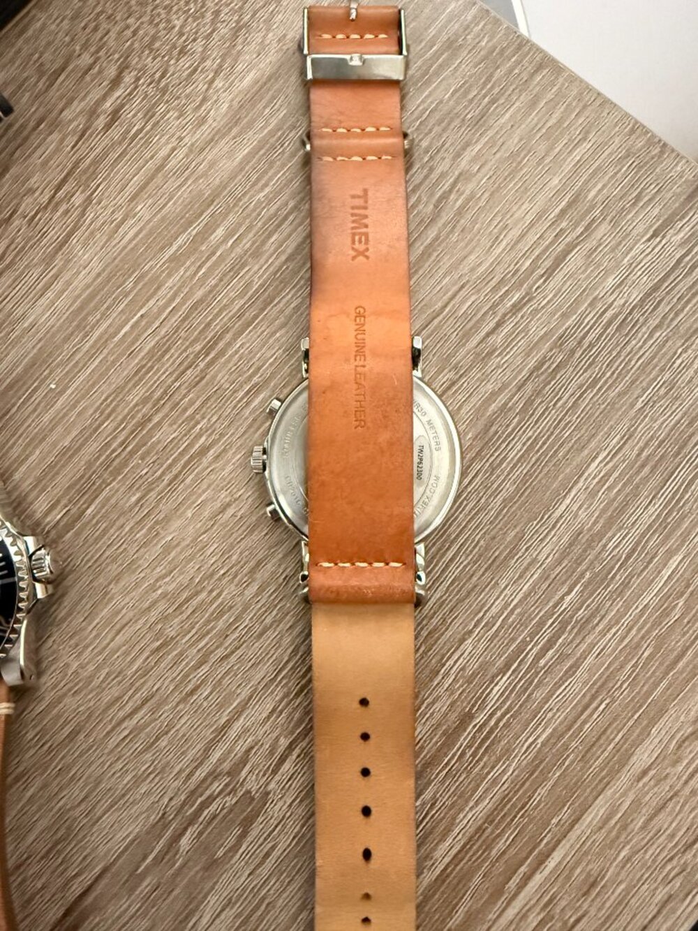 Timex Weekender Chronograph Watch with Camel Colored Strap - Picture 3 of 3